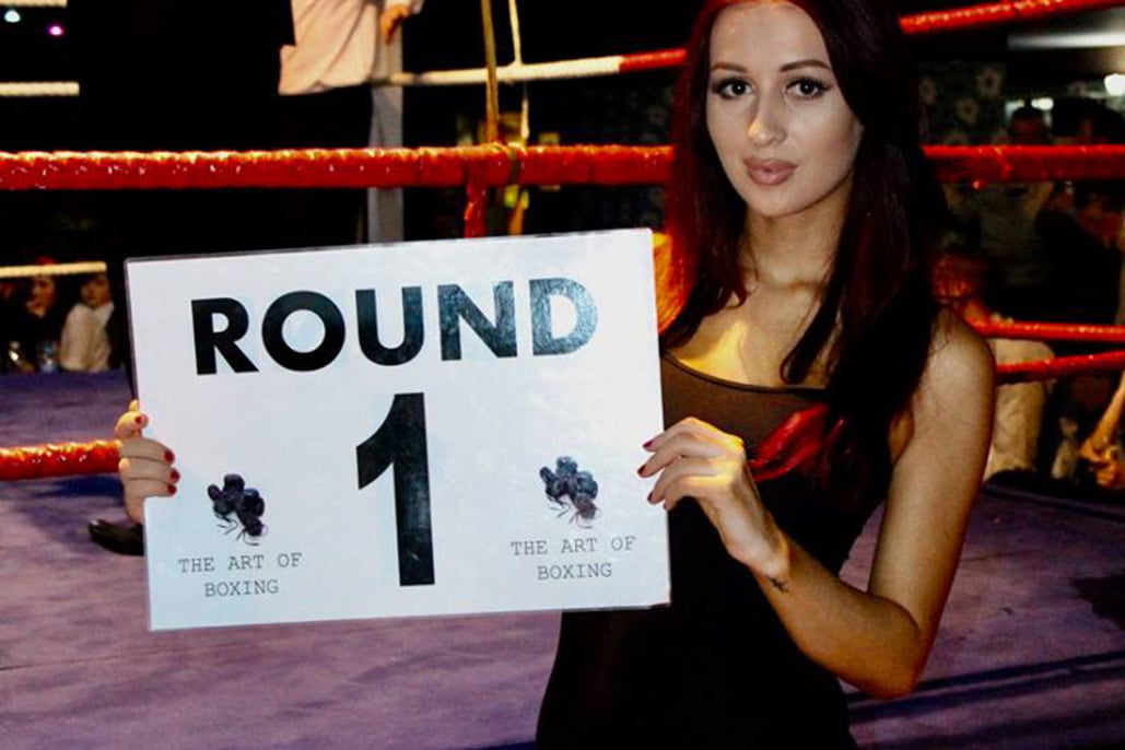 Ring Girl With Art Of Boxing White Collar Boxing Show On 11th December 2016 01