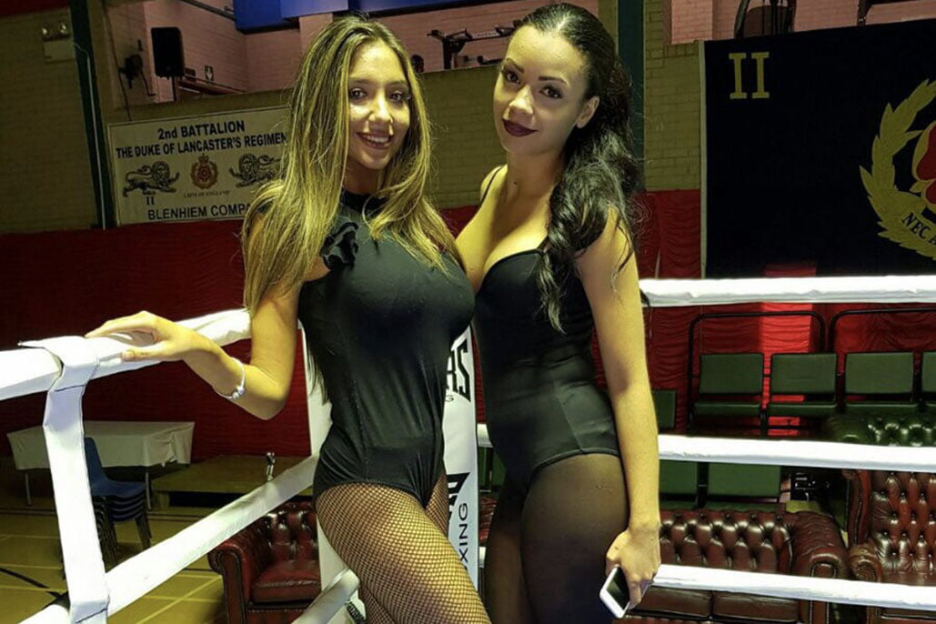 Ring Girls With 2nd Lancs Army Boxing At Preston On 26th Oct 2017 01