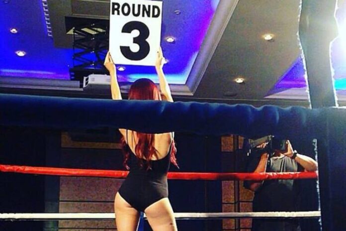 Ring Girls At A Private Boxing Event In London On 6th October 2016