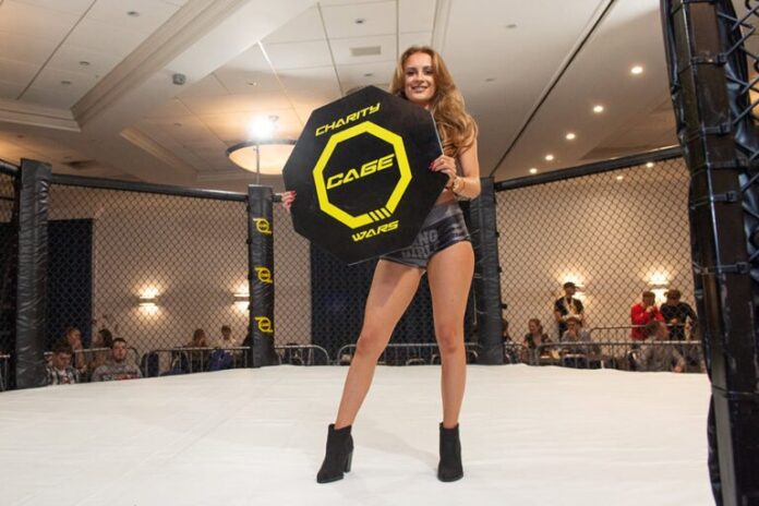 Ring Girls With Charity Cage Wars In Telford On 30th October 2021
