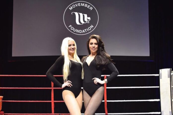 Ring Girls With Fighting For Charity At Fight For Movember On 21st April 2016